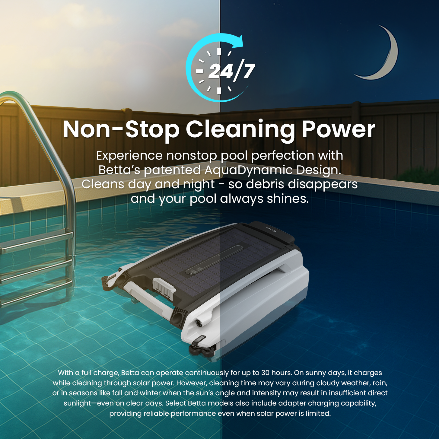 Betta SE - Solar-Powered Robotic Pool Skimmer
