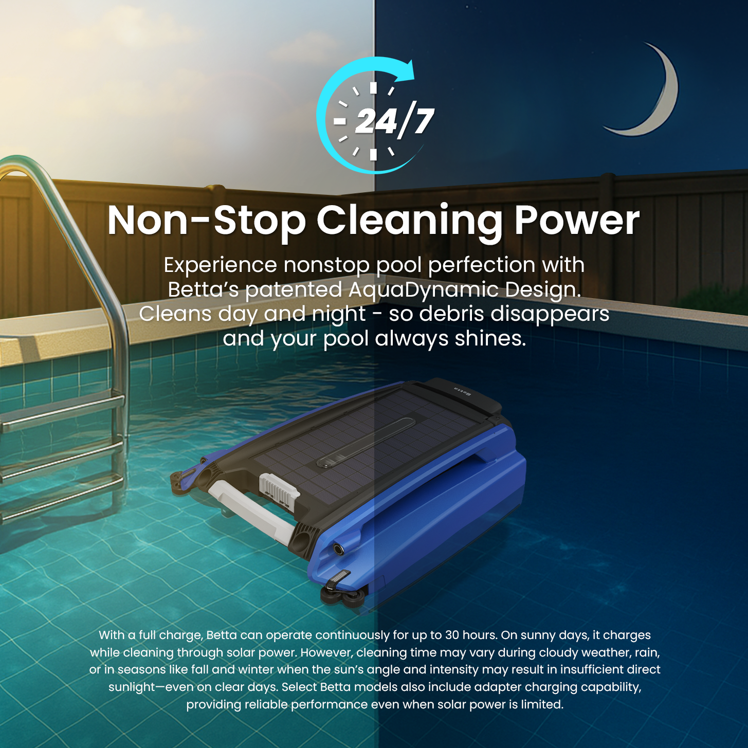 Betta SE - Solar-Powered Robotic Pool Skimmer